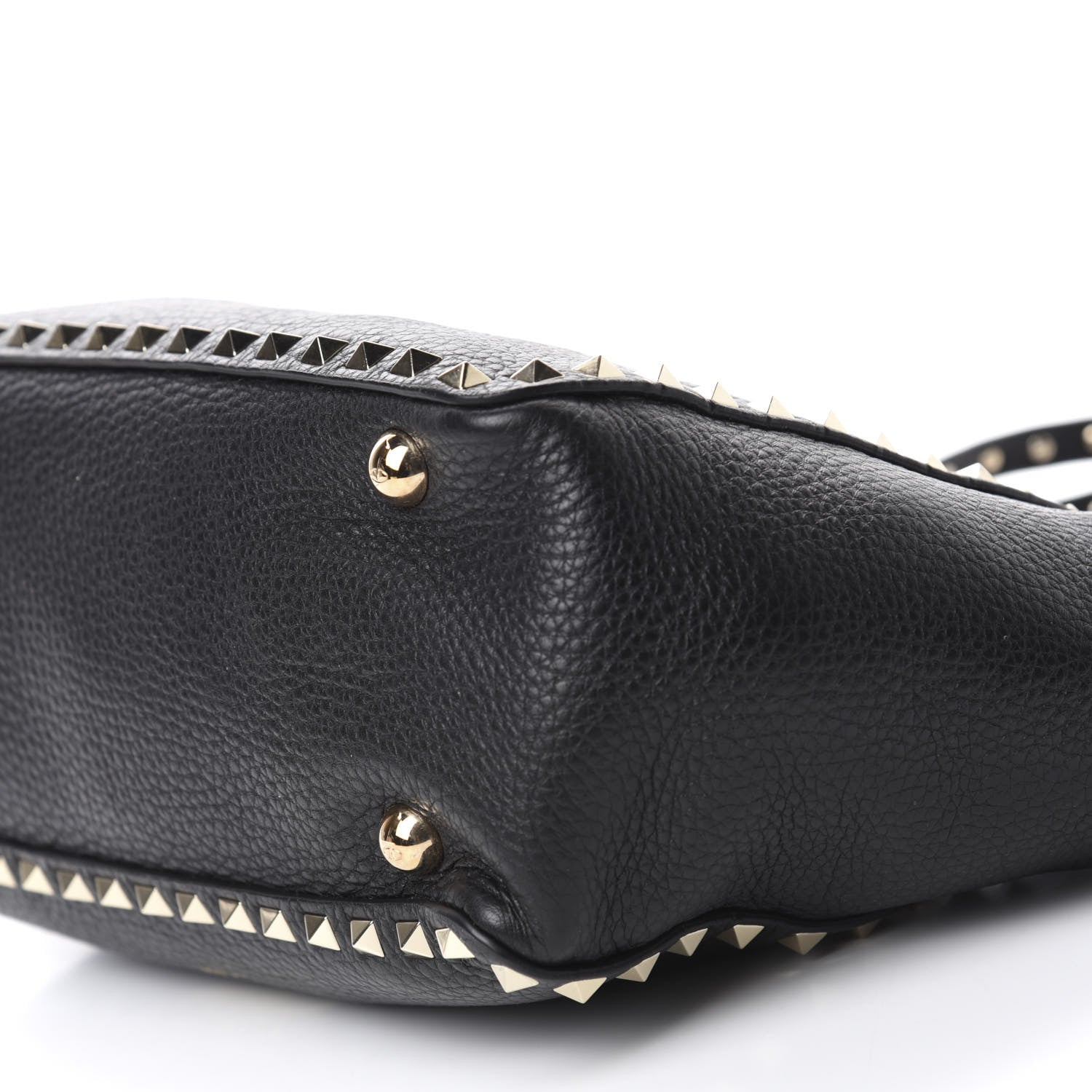 Valentino Garavani Grained Calfskin Small Rockstud Tote Black 8 of 10