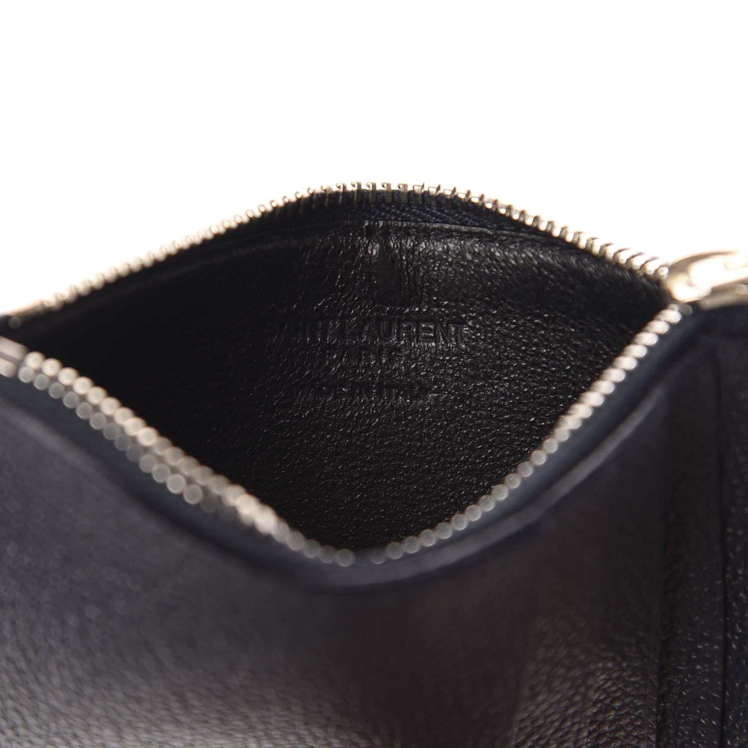 Saint Laurent Grained Calfskin 5 Fragments Zip Pouch Card Holder Black 6 of 8