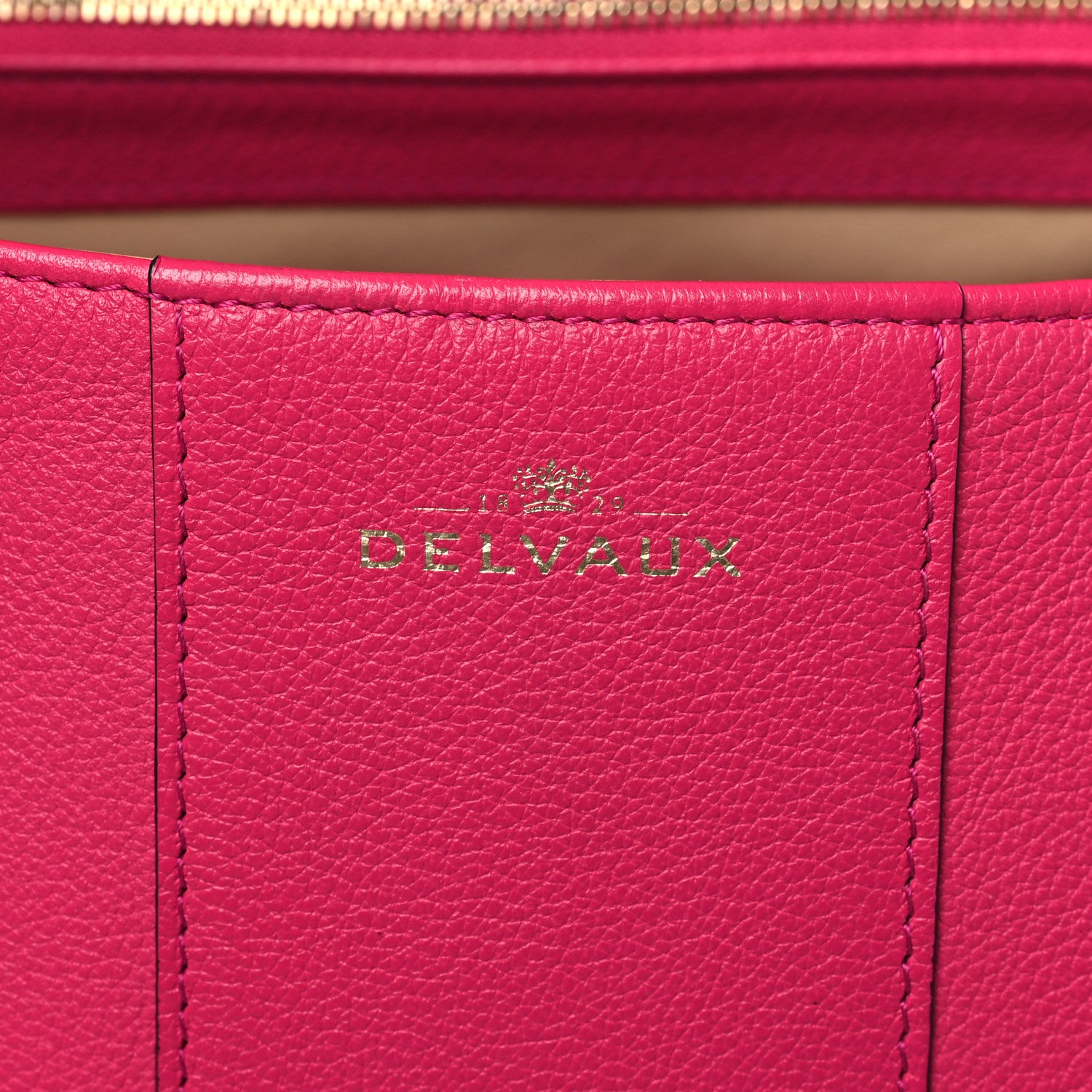 Delvaux Grained Calfskin GM Brillant Satchel Fuchsia 7 of 11