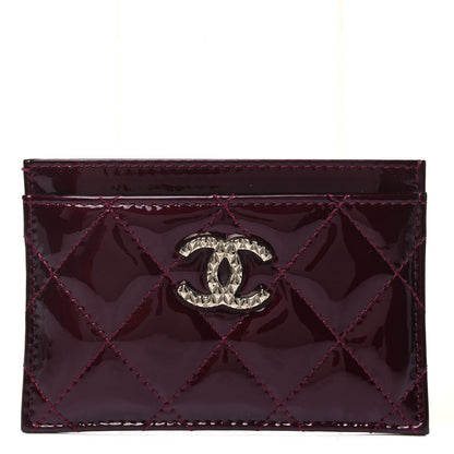 Chanel Patent Quilted Brilliant Card Holder Light Burgundy 1 of 8