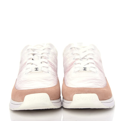 Chanel Nylon Suede Calfskin CC Sneakers 41 Pink 2 of 11