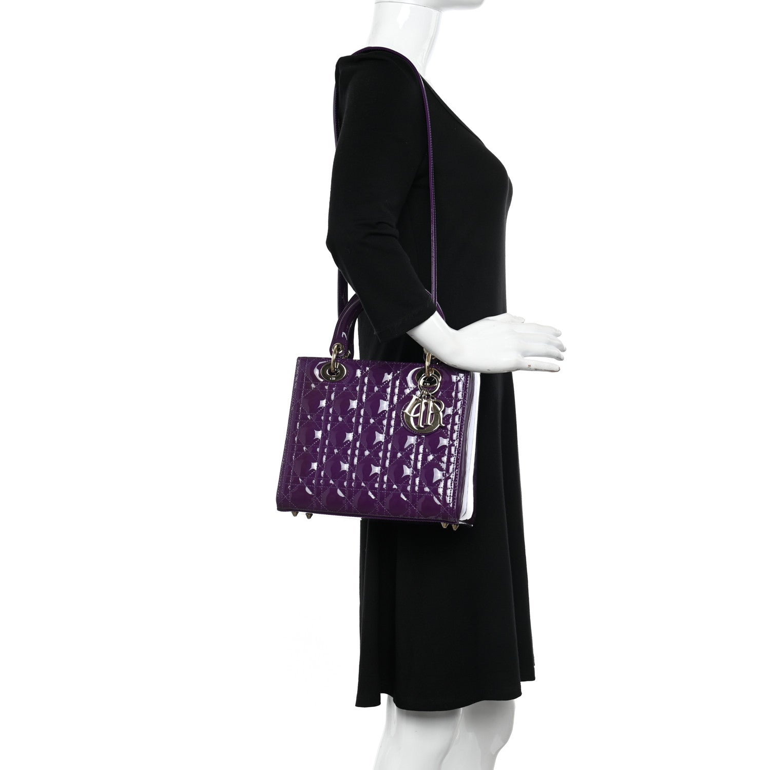 Christian Dior Patent Cannage Medium Lady Dior Purple 2 of 10