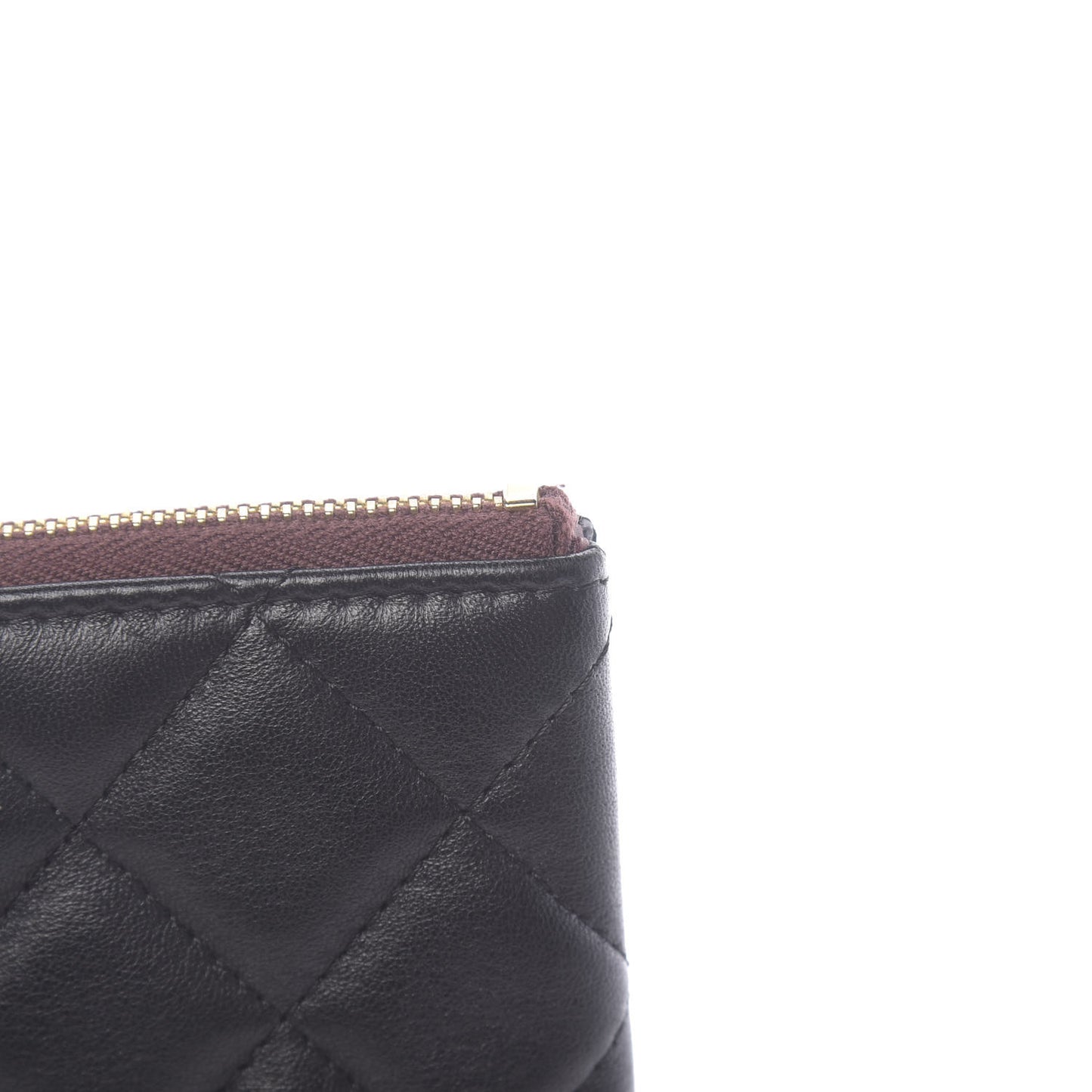 Lambskin Quilted Medium Cosmetic Case Black