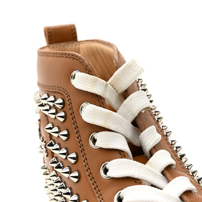 Christian Louboutin Calfskin Mens Lou Spikes Flat Sneakers 40 Brown 11 of 13