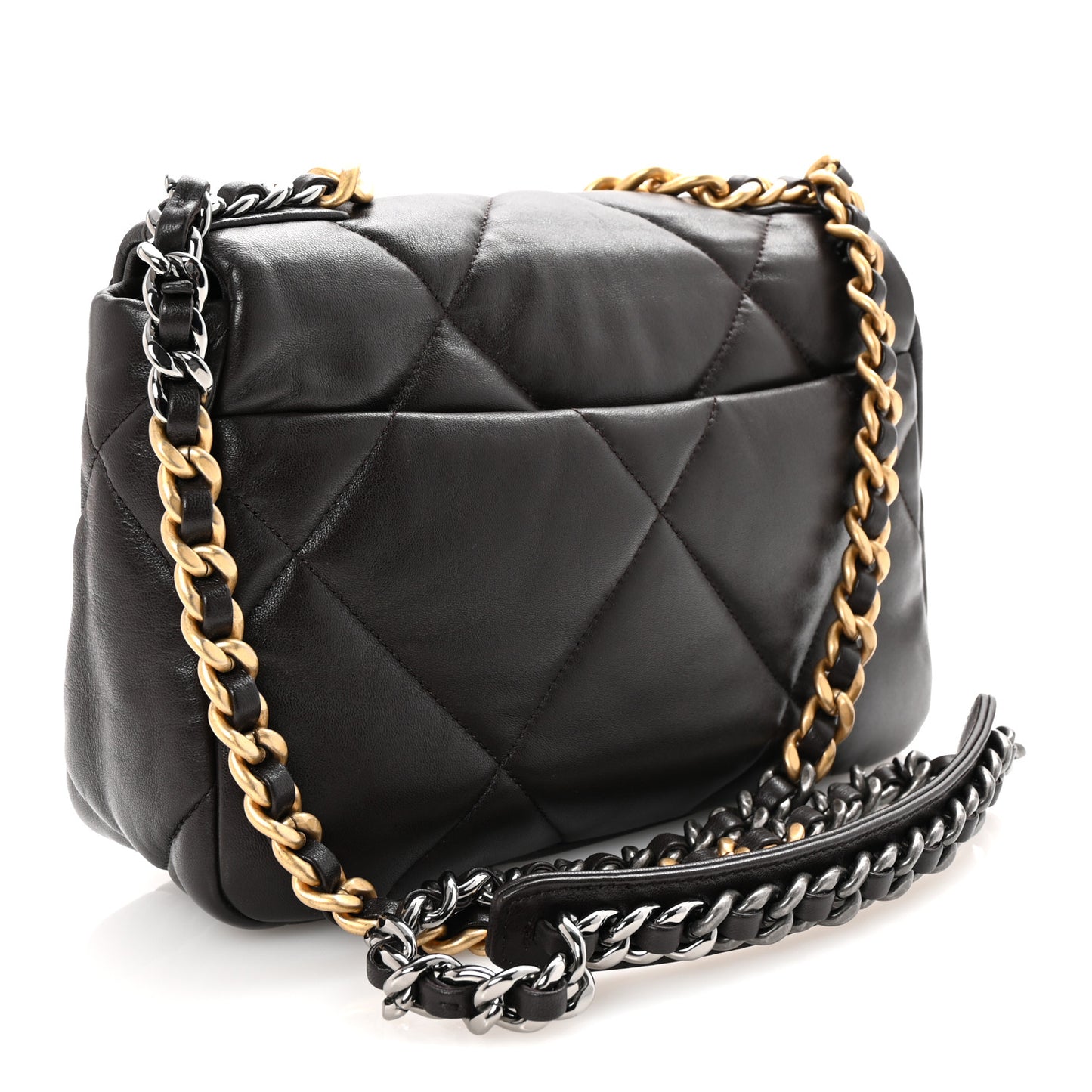 Lambskin Quilted Medium Chanel 19 Flap Dark Brown