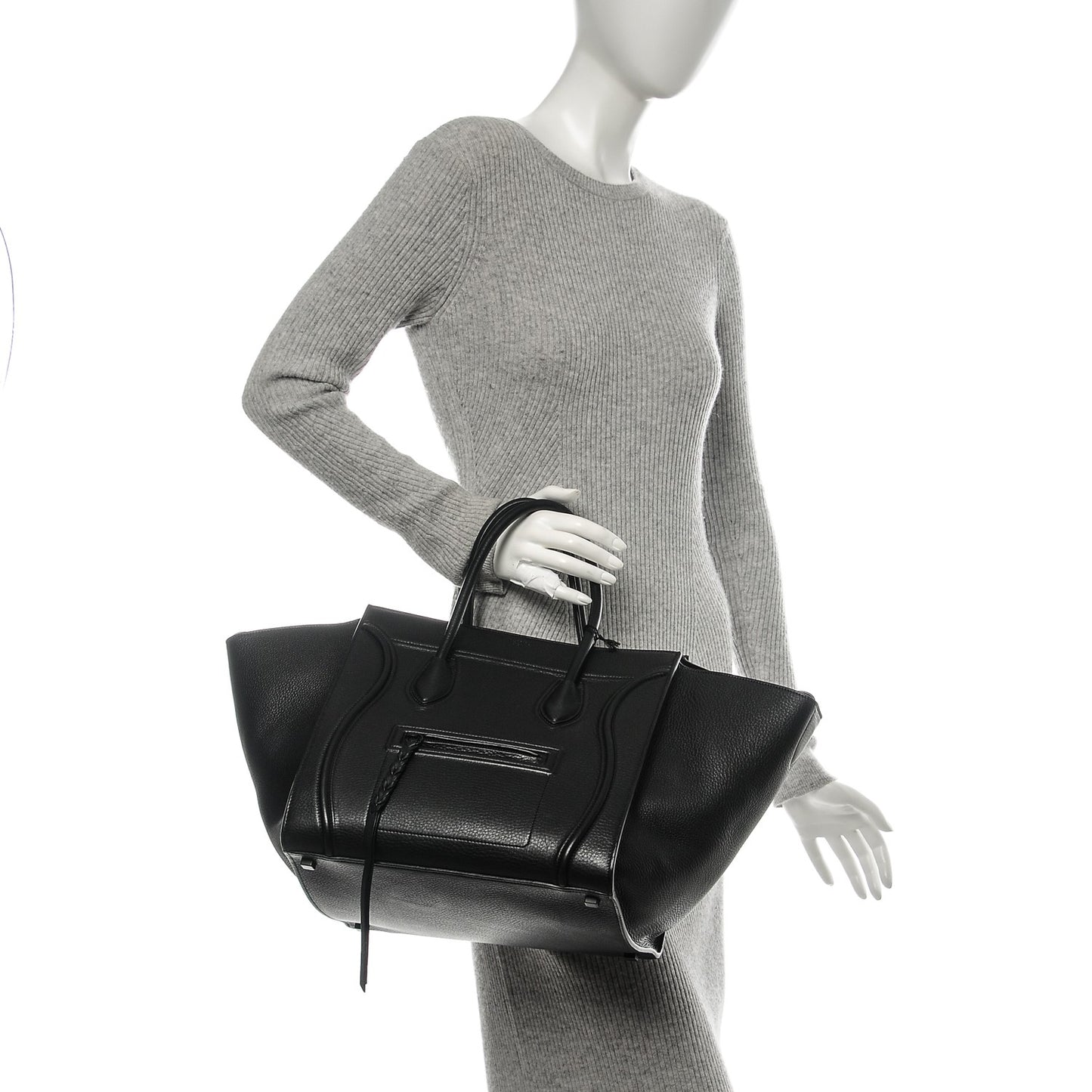 Supple Calfskin Medium Phantom Luggage Black