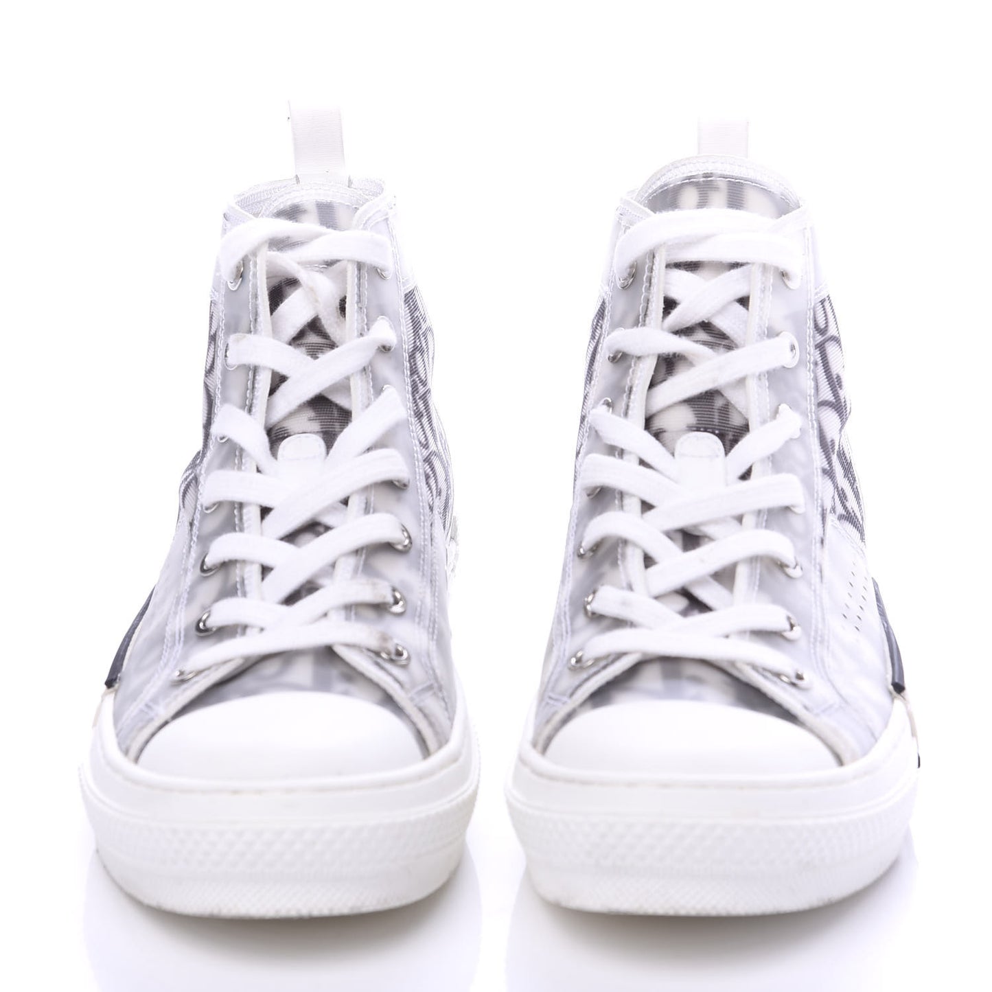 Technical Canvas Oblique Mens B23 High Top Sneakers 39 White Black