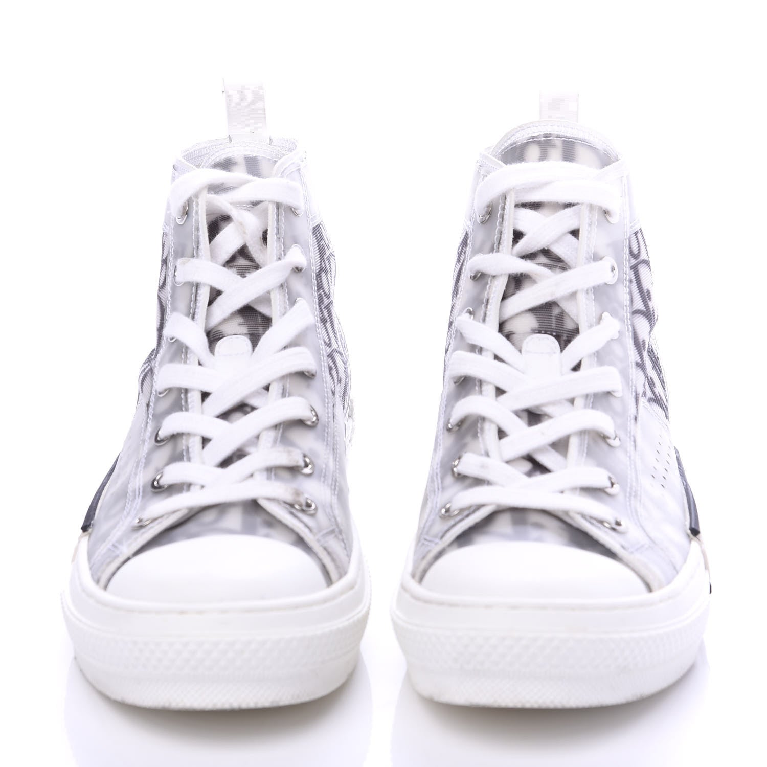 Christian Dior Technical Canvas Oblique Mens B23 High Top Sneakers 39 White Black 2 of 8