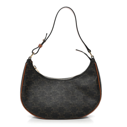 Celine Triomphe Canvas Calfskin Ava Shoulder Bag Tan 1 of 10