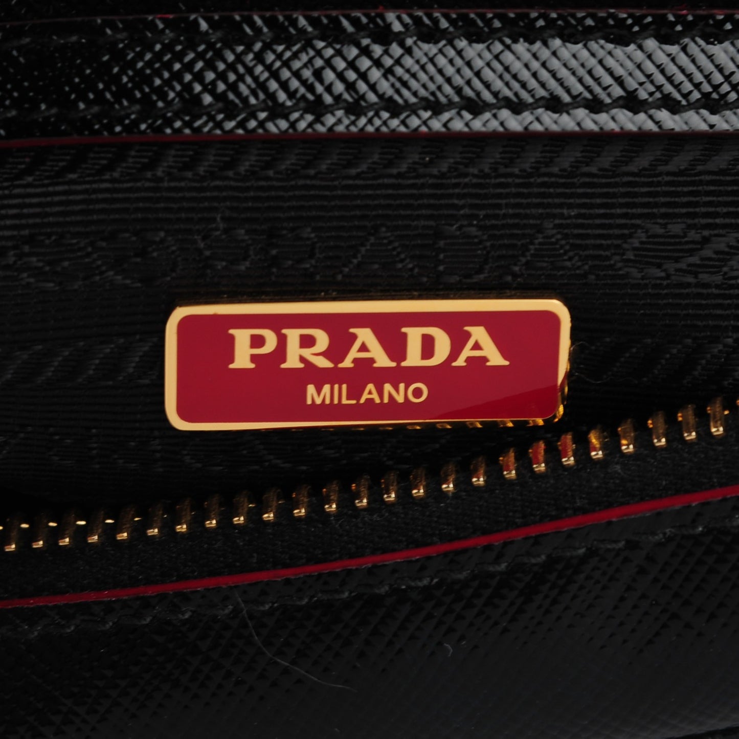 Saffiano Vernice Lux Mini Convertible Bowler Black Rosso