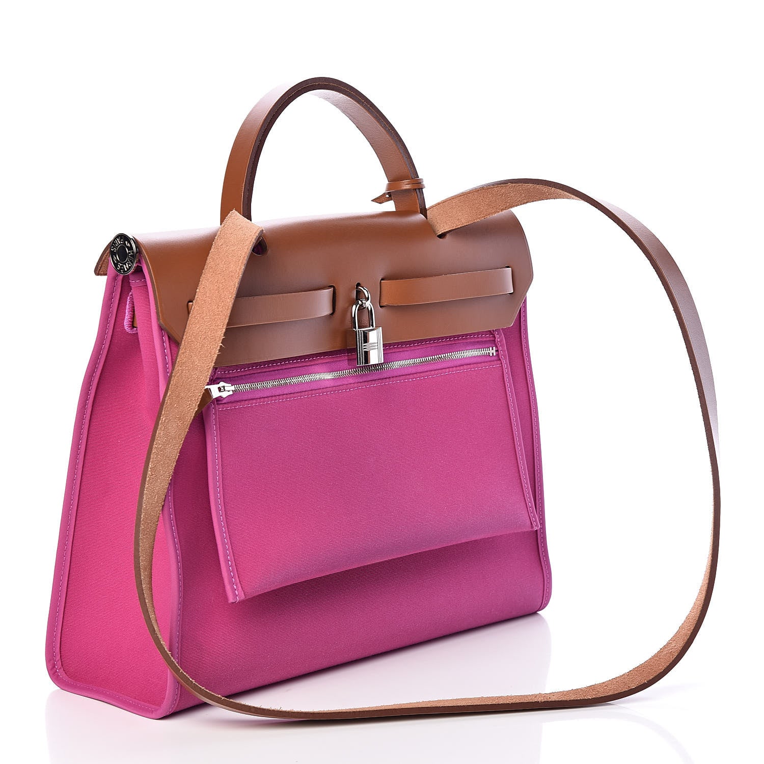 Hermes Vache Hunter Toile Herbag Zip 31 PM Magnolia Fauve 3 of 10