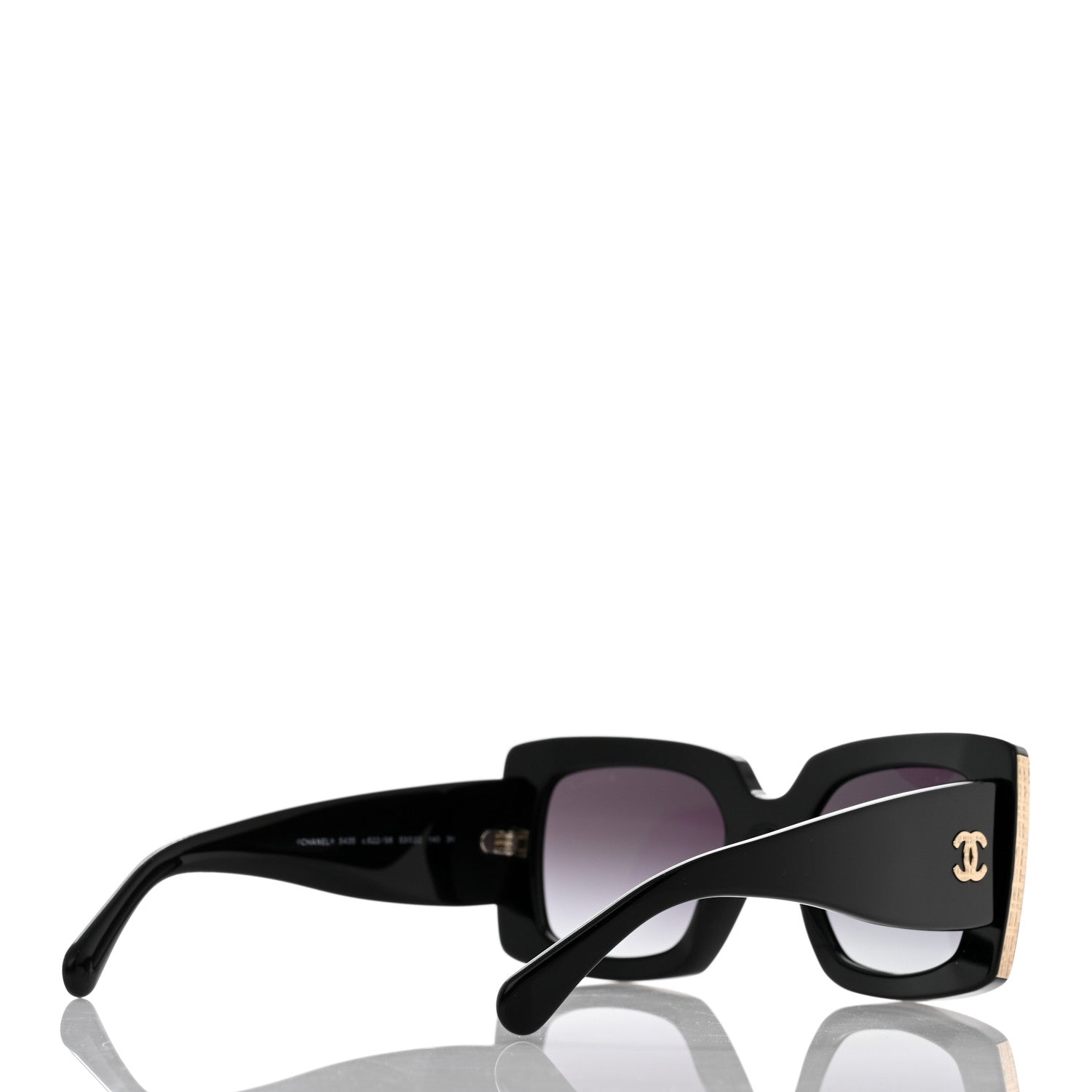 Chanel Acetate Rectangle Sunglasses 5435 Black 4 of 8
