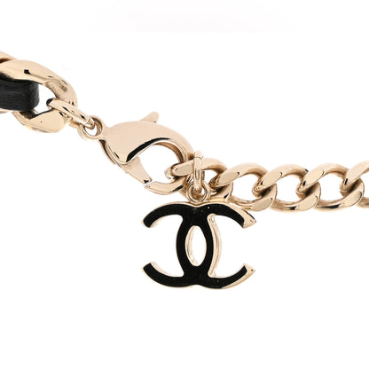 Chanel Metal Lambskin CC Square Choker Gold Black White 5 of 7