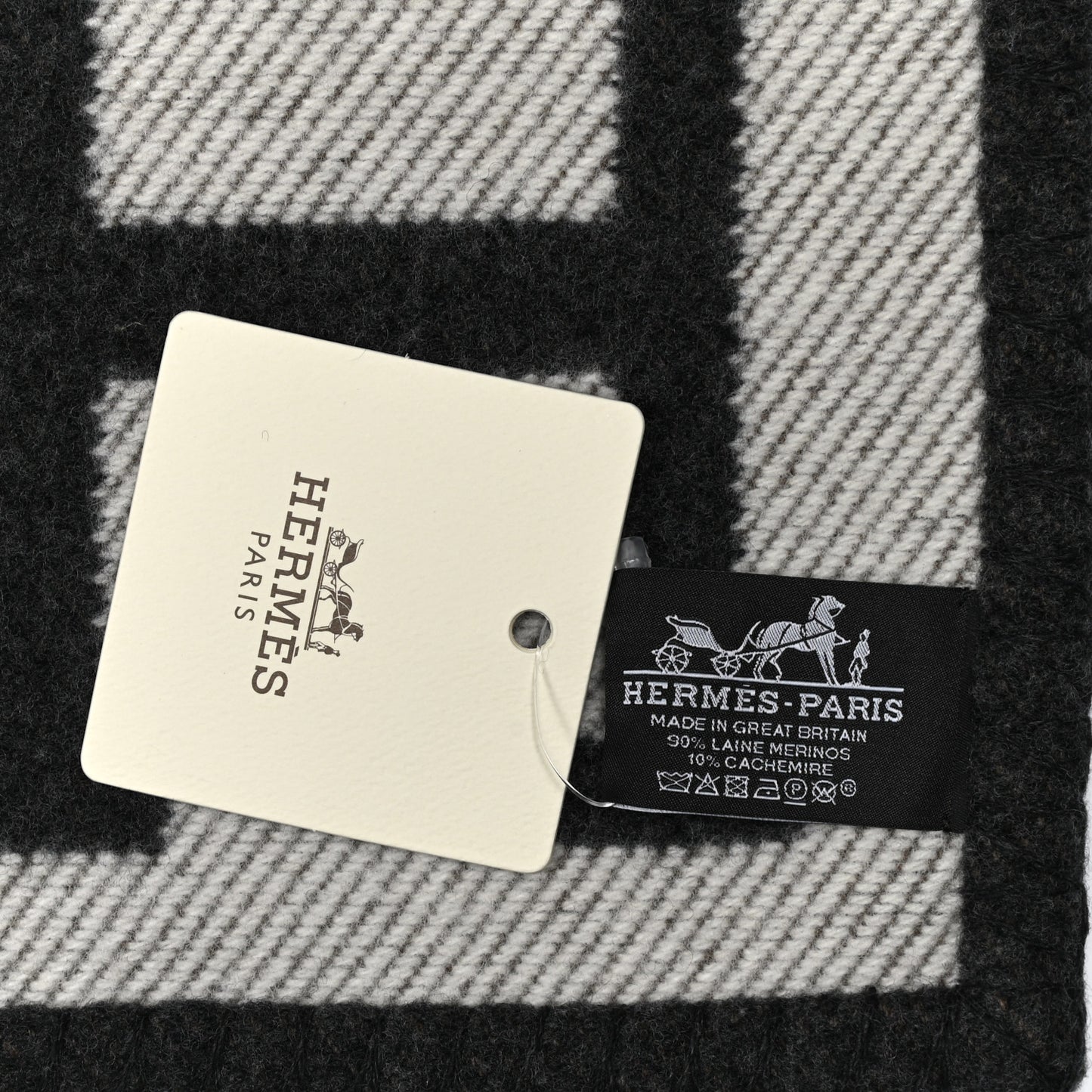 Wool Cashmere Avalon Blanket Ecru Gris Fonce