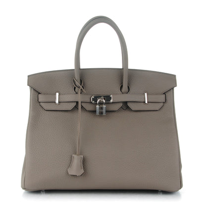 Hermes Taurillon Clemence Birkin 35 Etain 1 of 25