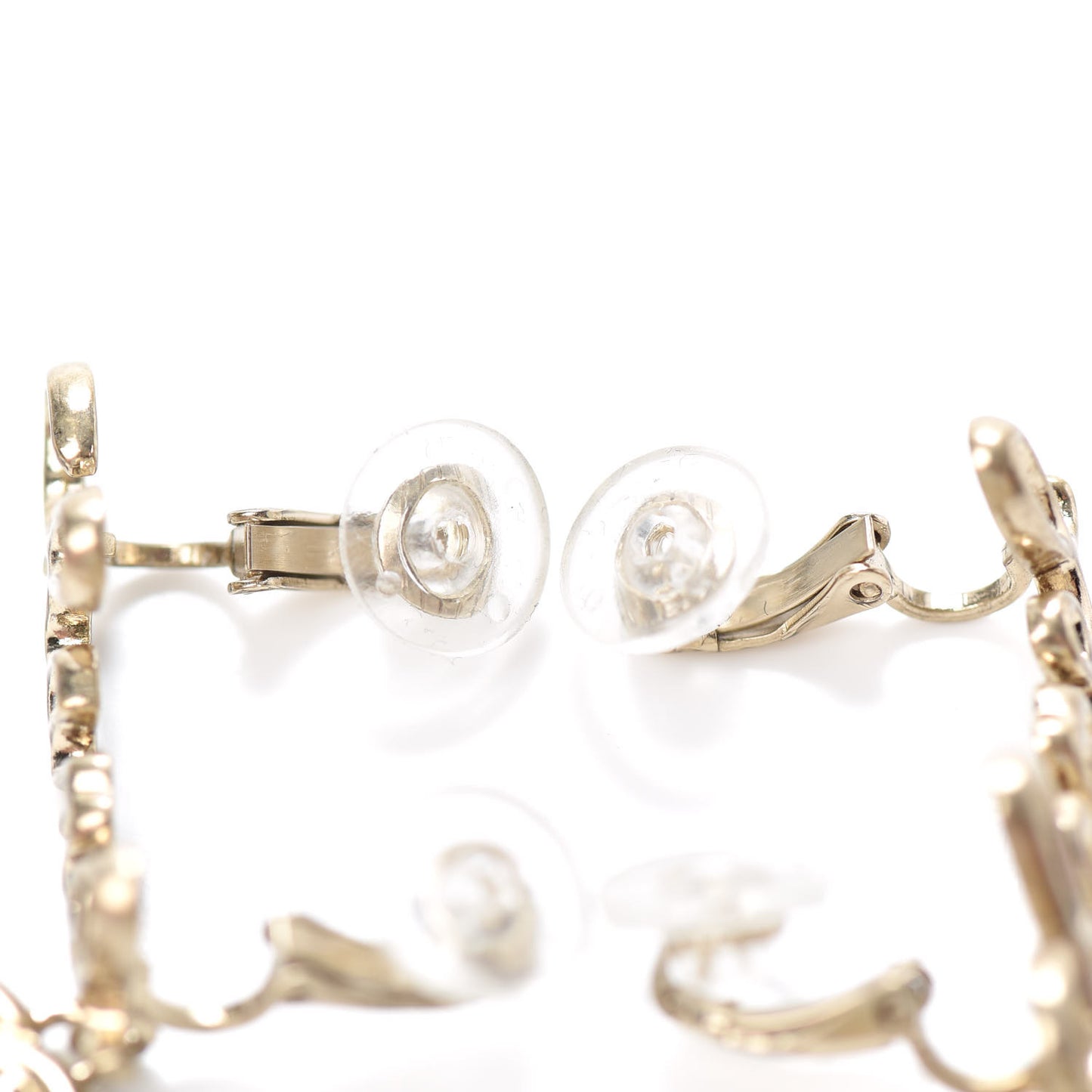 Metal Logo CC Turnlock Clip On Earrings Gold