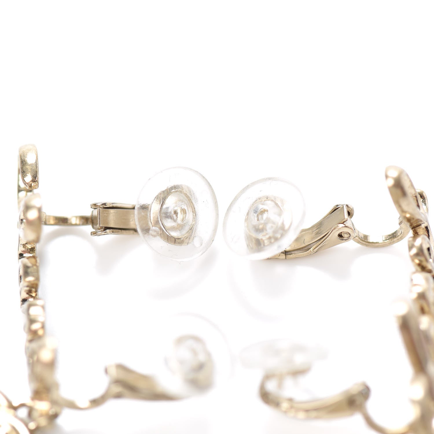 Chanel Metal Logo CC Turnlock Clip On Earrings Gold 3 of 4