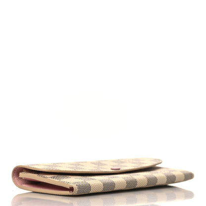 Louis Vuitton Damier Azur Emilie Wallet Rose Ballerine 4 of 8