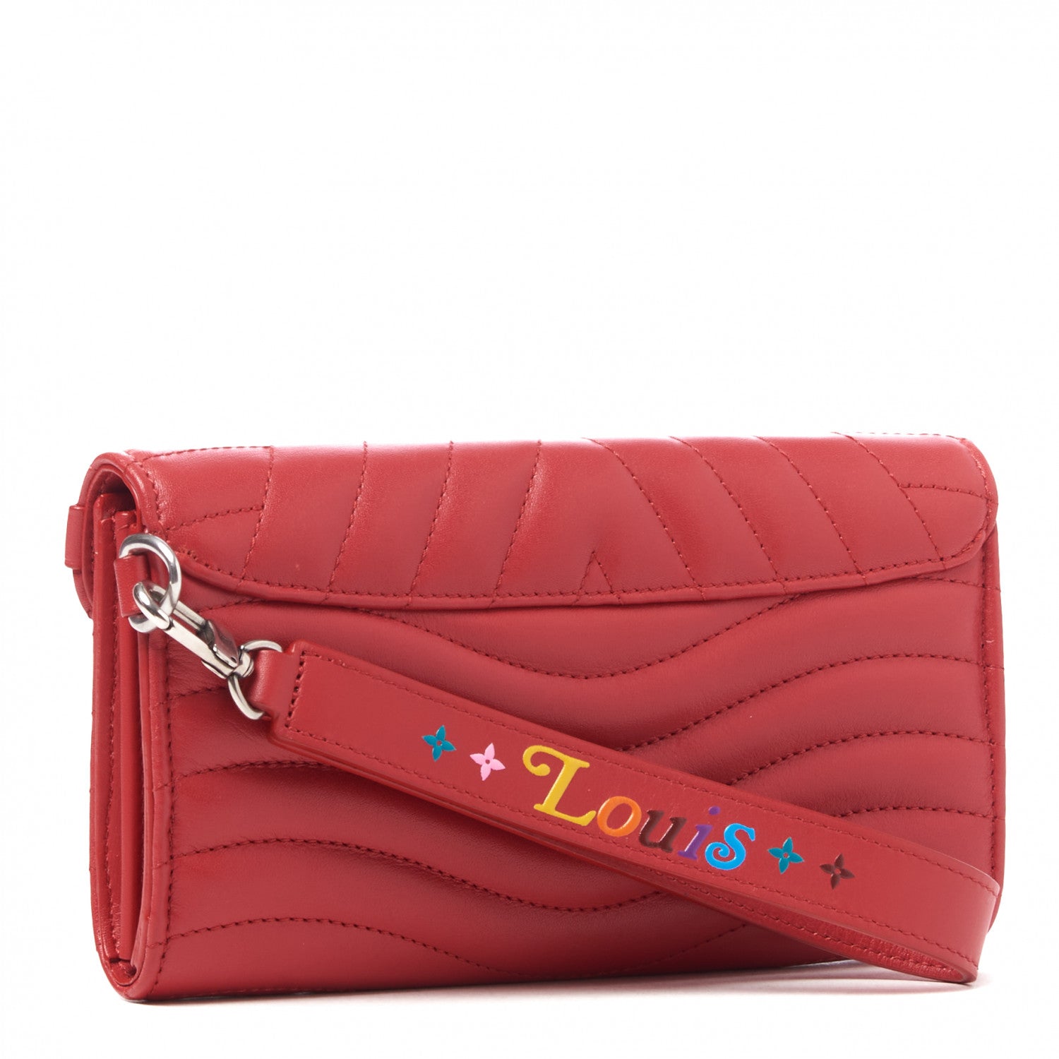Louis Vuitton Calfskin New Wave Long Wallet Rouge 2 of 8