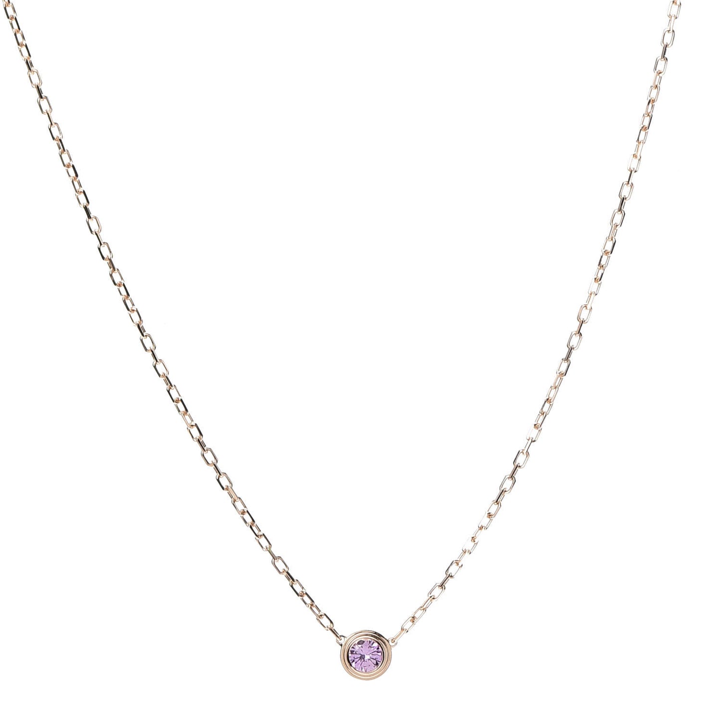18K Pink Gold Pink Sapphire D'Amour Pendant Necklace