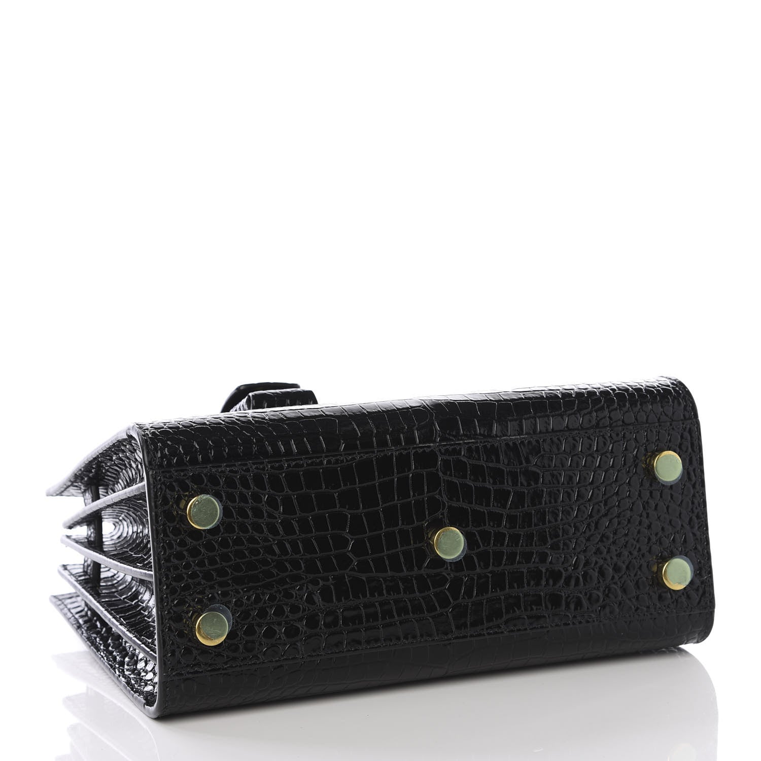 Saint Laurent Calfskin Crocodile Embossed Nano Sac De Jour Black 3 of 10