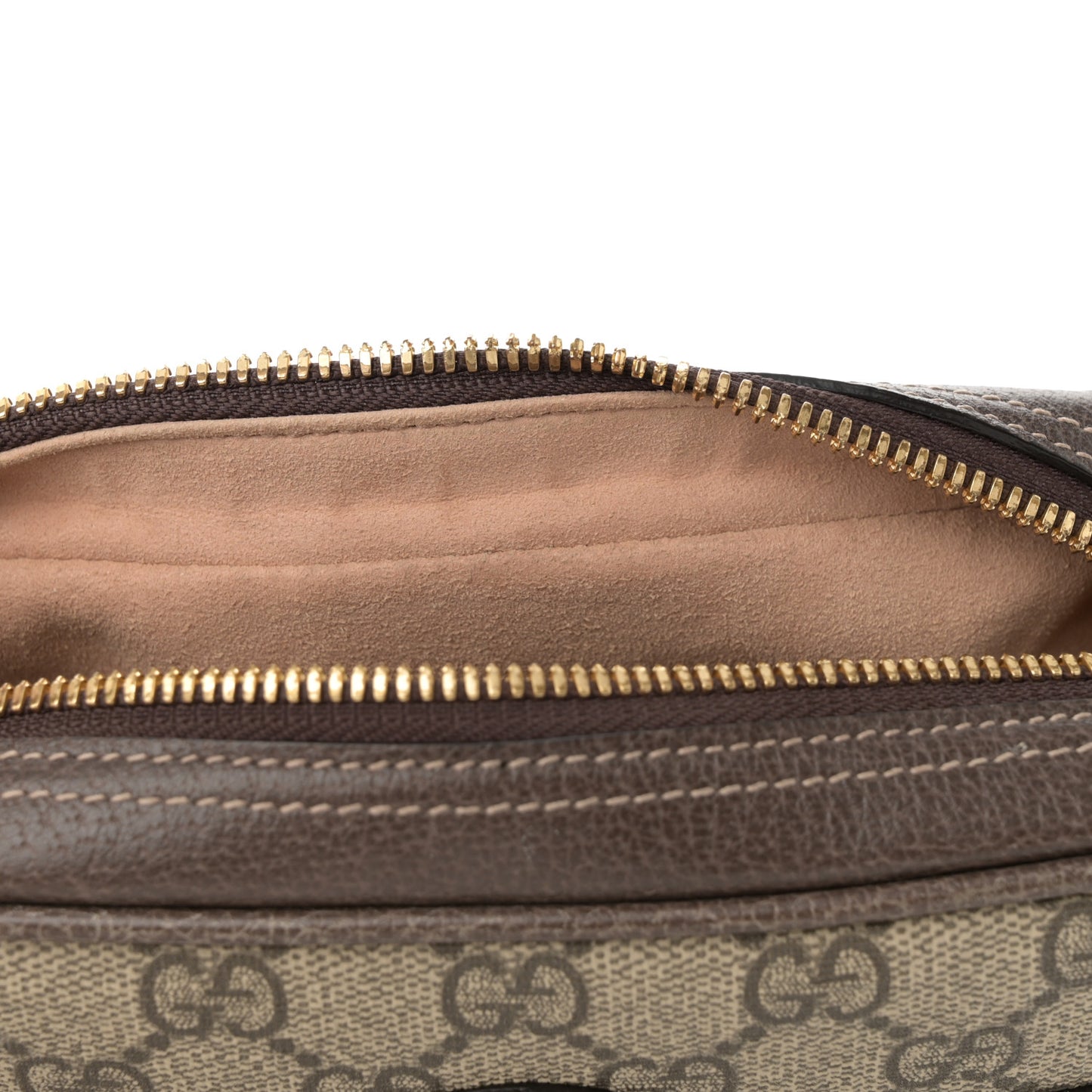 GG Supreme Monogram Web Small Ophidia Belt Bag 85 34 Dark Brown