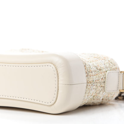 Chanel Tweed Calfskin Quilted Small Gabrielle Hobo Beige Ivory 7 of 11
