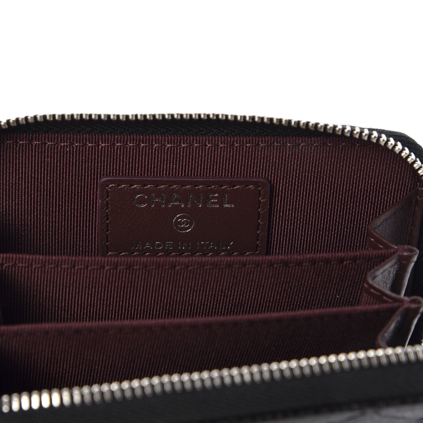 Caviar Quilted Zip Coin Purse Black