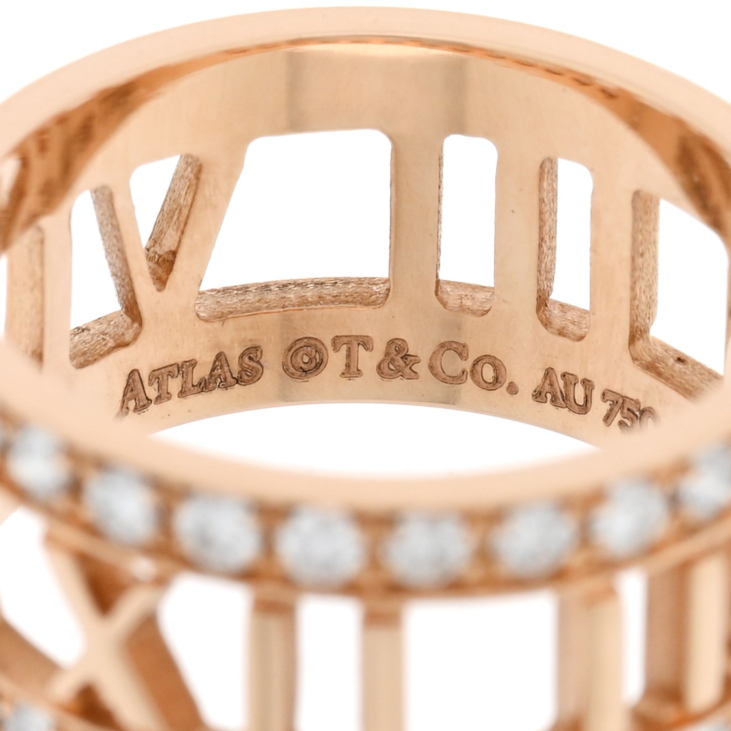 18K Rose Gold Diamond Wide Atlas Open Ring 48 4.5