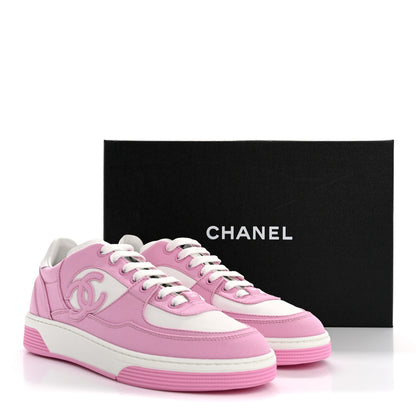 Chanel Cotton Sneakers 39 Pink White 10 of 10