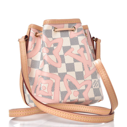 Louis Vuitton Damier Azur Tahitienne Nano Noe Rose Ballerine 3 of 7