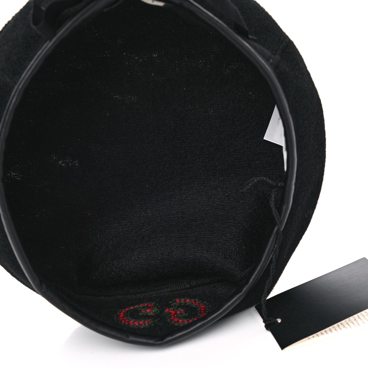 Felt Embroidered GG Patch Beret Hat Black