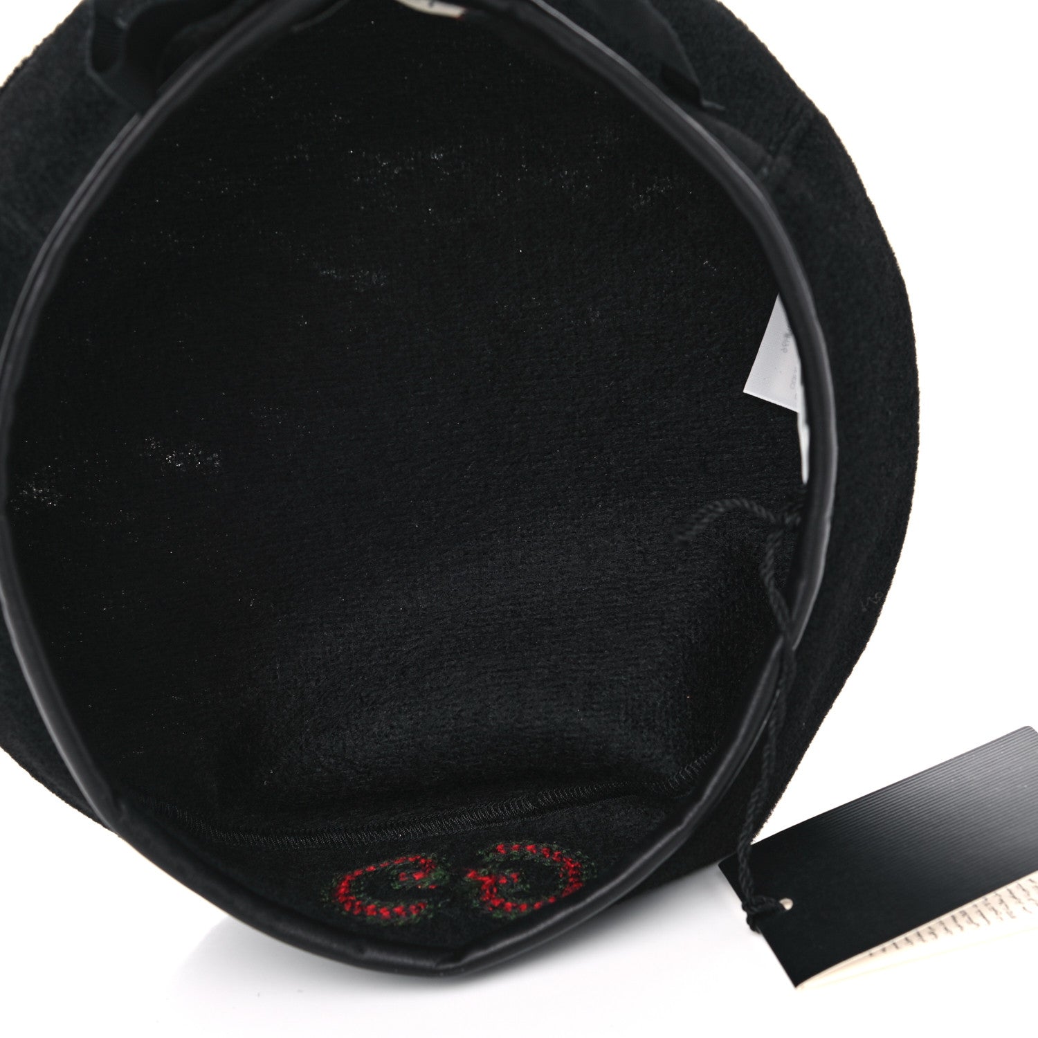 Gucci Felt Embroidered GG Patch Beret Hat Black 4 of 6