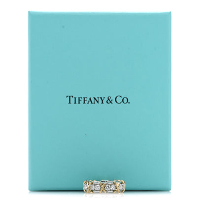 Tiffany Platinum 18K Yellow Gold Diamond Schlumberger Sixteen Stone Ring 50 5.25 5 of 5