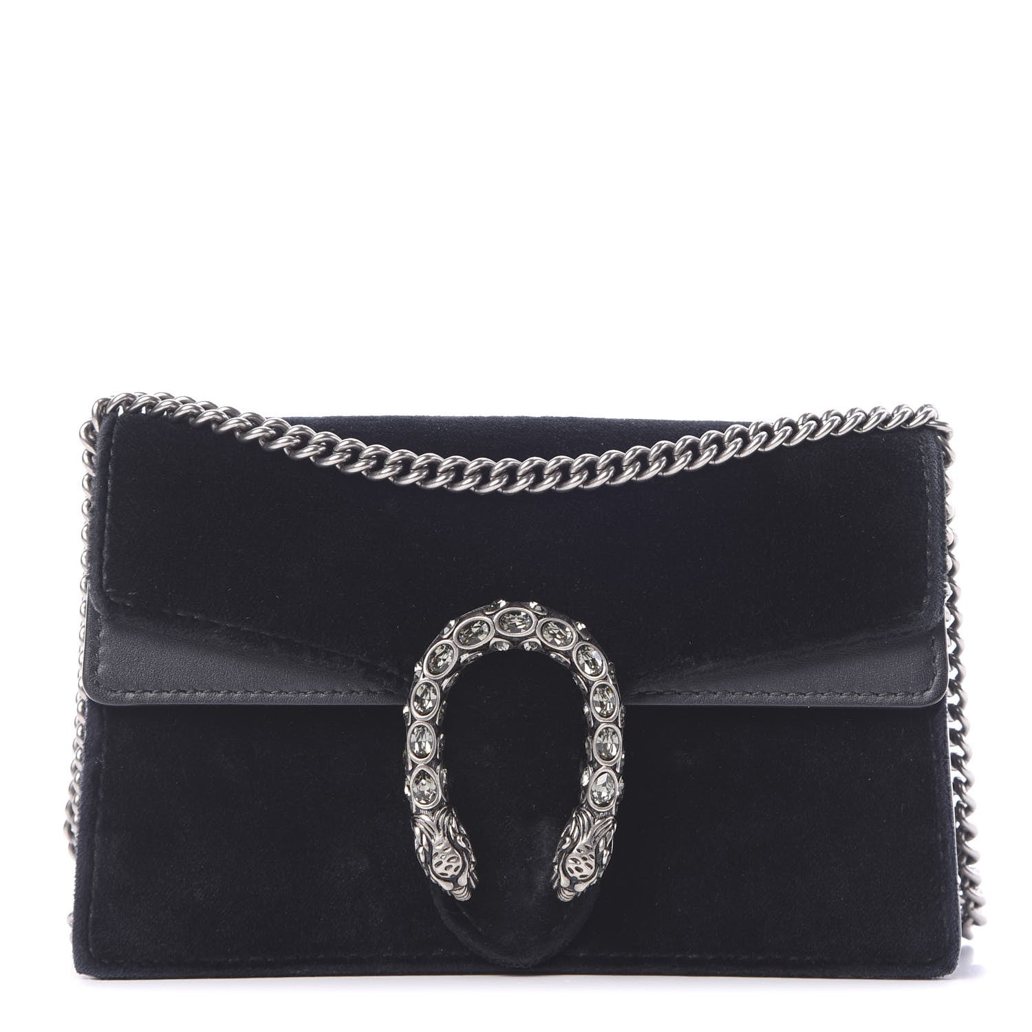Gucci Velvet Super Mini Dionysus Shoulder Bag Black 1 of 11