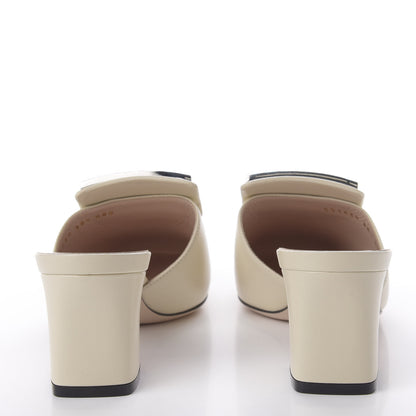 Gucci Malaga Kid Crystal Square G Madelyn Mules 38.5 Vintage White 9 of 10