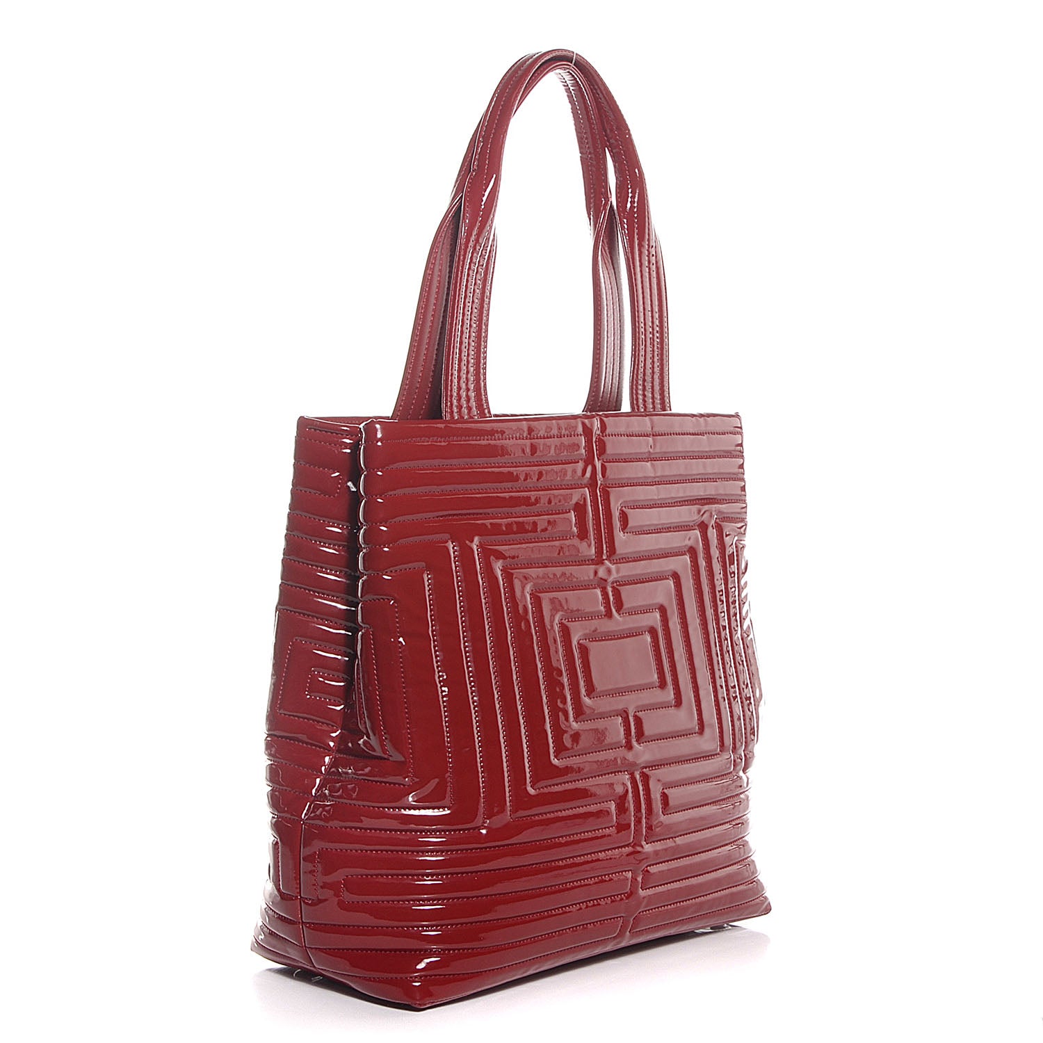 Chanel Vinyl Coco Ming Petit Shopping Tote Red 3 of 7