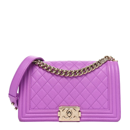 Chanel Caviar Quilted Medium Boy Flap Purple 1 of 10