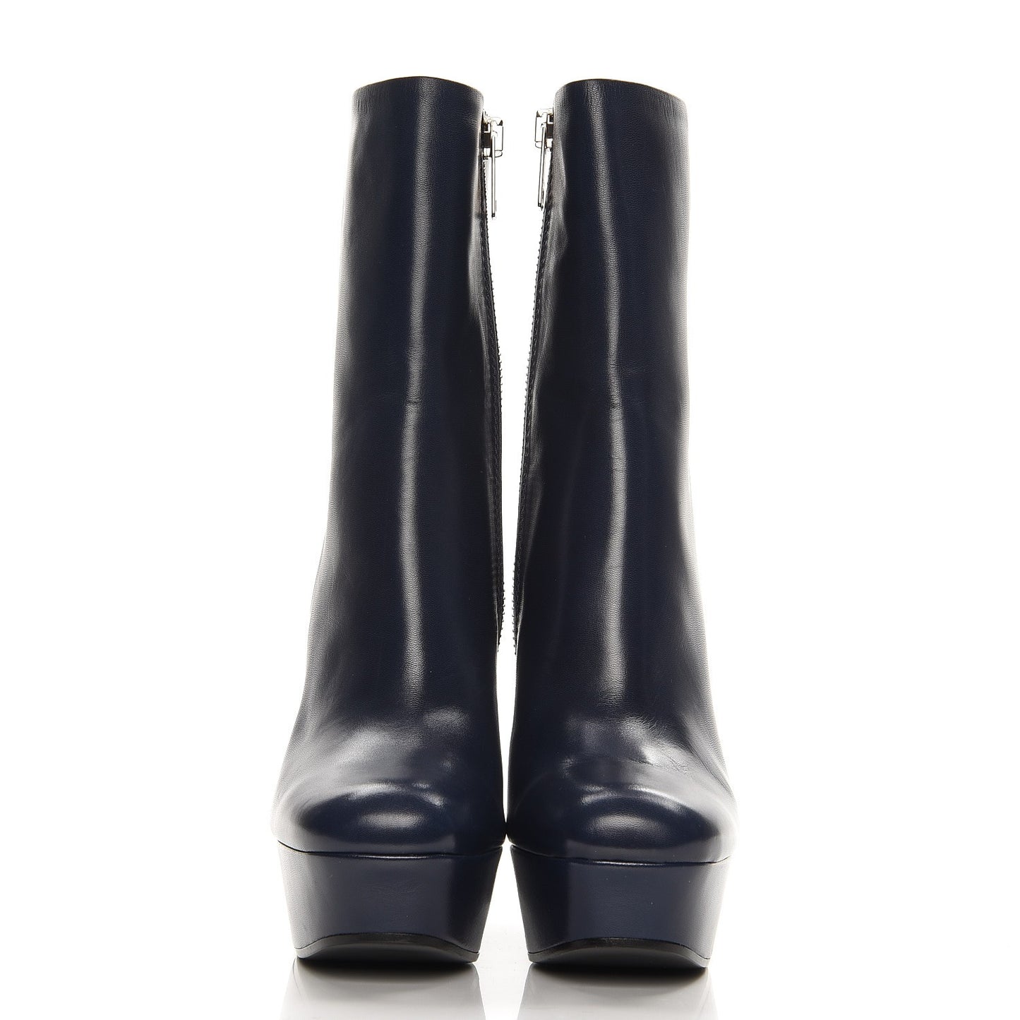 Kid Side Zip Platform Boots 40 Navy