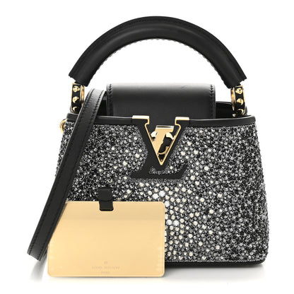 Louis Vuitton Crystal Cowhide Nano Capucines Silver Black 3 of 10