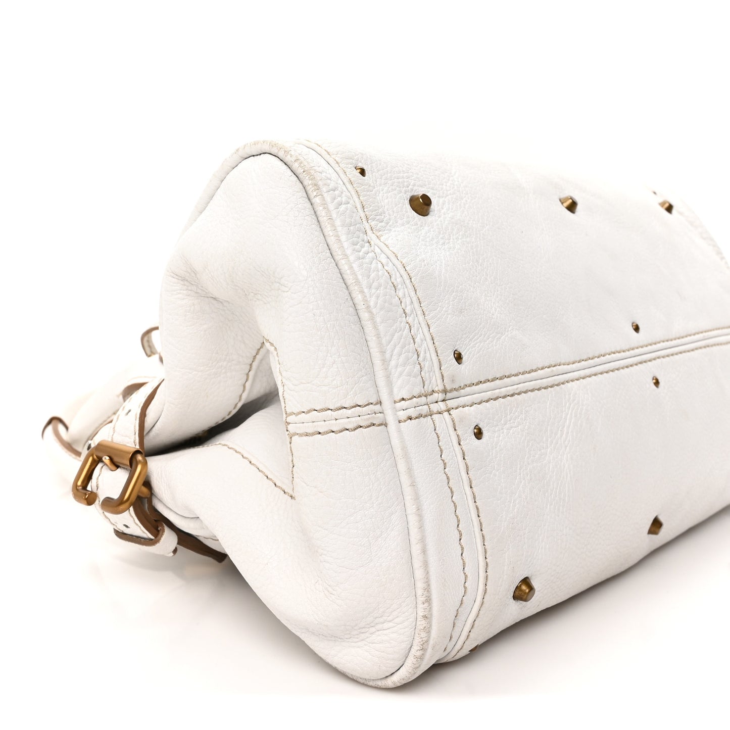 Calfskin Medium Paddington Satchel White