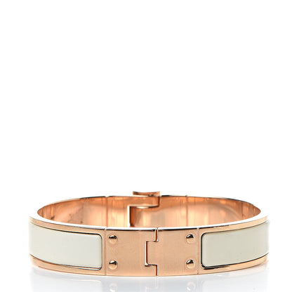 Hermes Enamel Charniere Uni Narrow Hinged Bracelet S Pannacotta 3 of 7