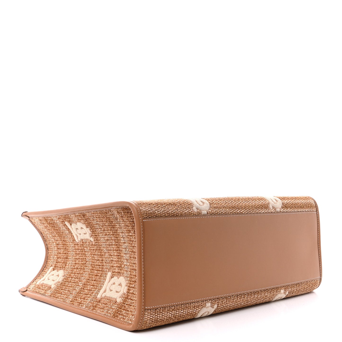 Raffia Calfskin Medium Freya Tote Natural