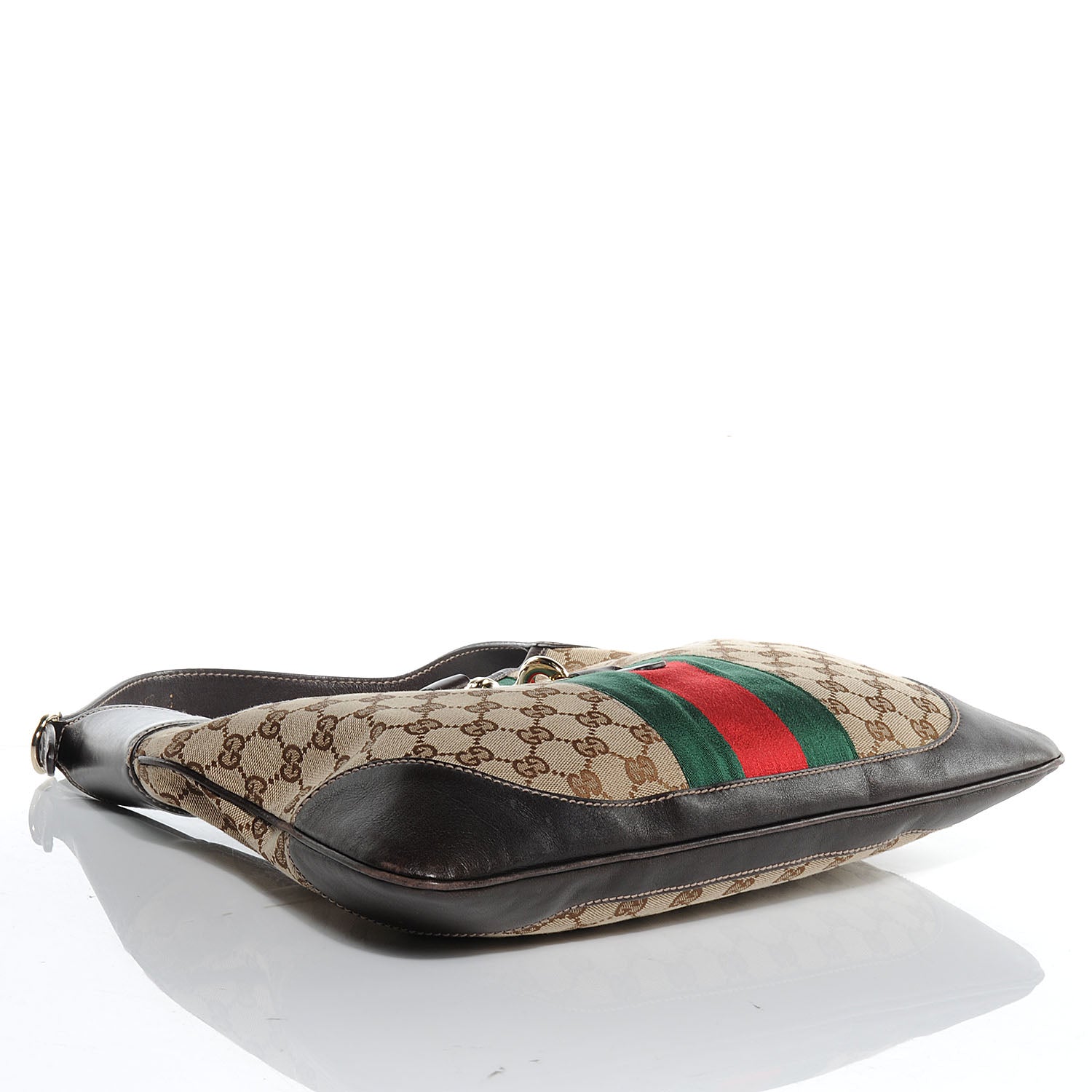 Gucci Monogram Web Jackie O Bouvier Hobo Dark Brown 4 of 7