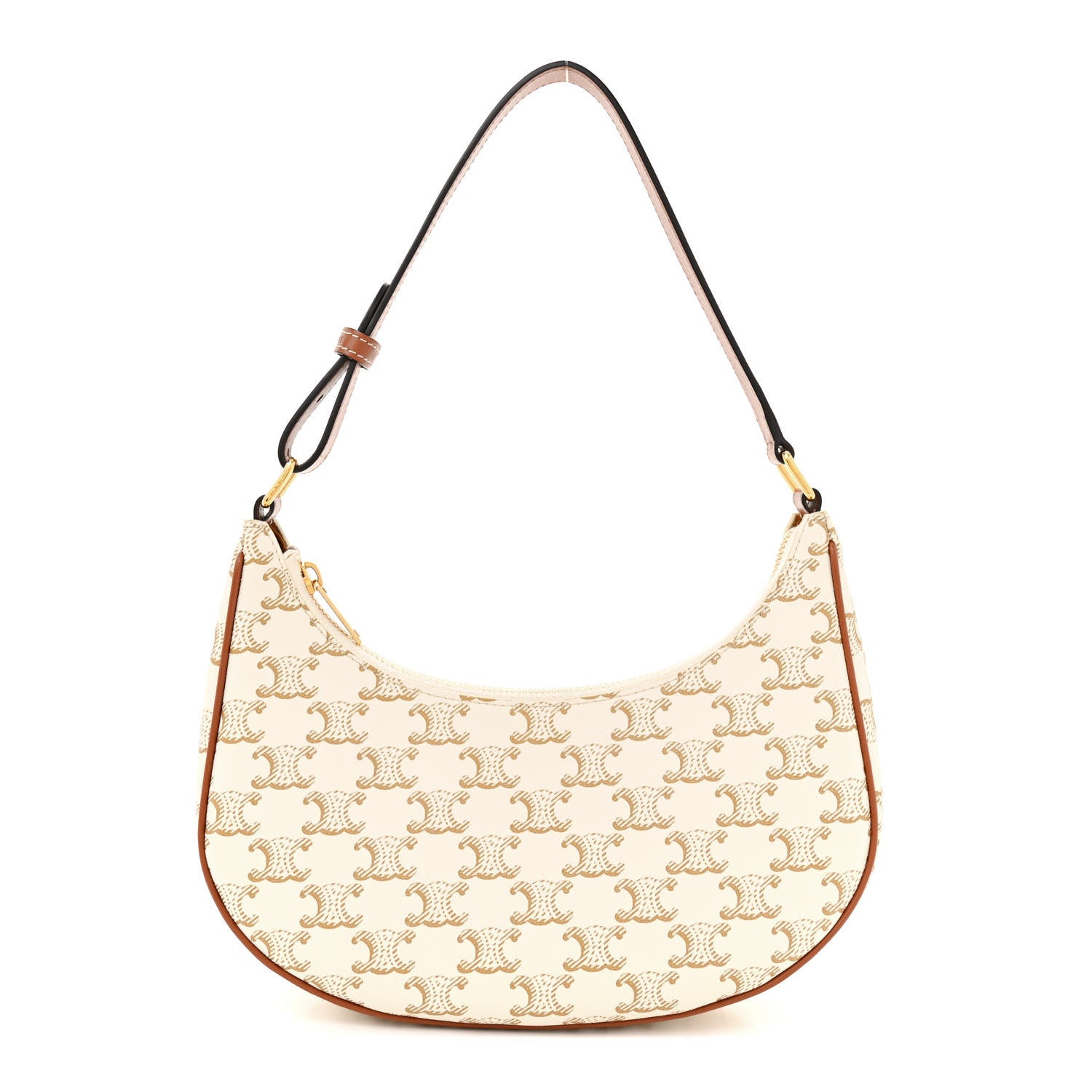 Celine Canvas Calfskin Ava Triomphe Shoulder Bag White 1 of 16