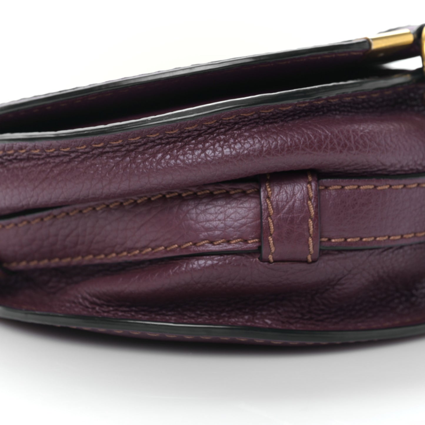 Grained Calfskin Small Marcie Saddle Bag Wild Purple