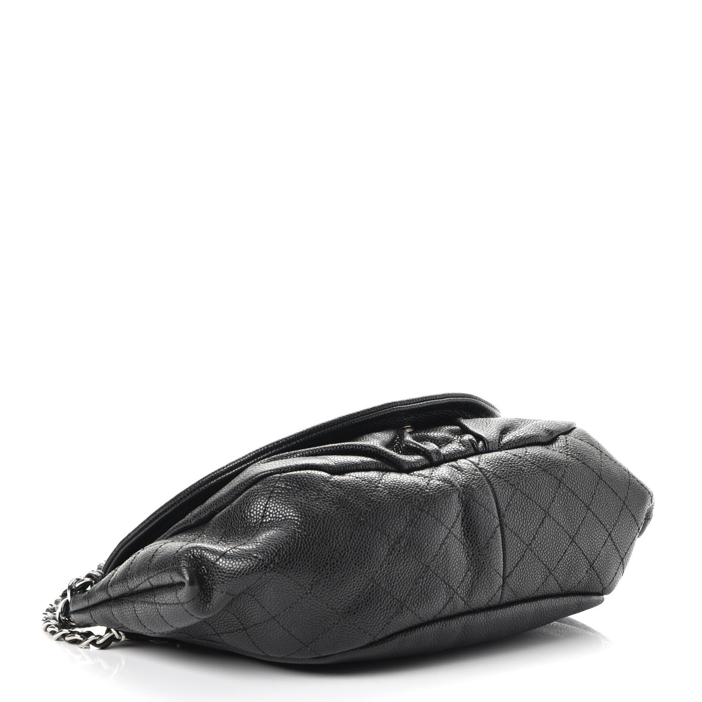 Caviar Half Moon Large Flap Black