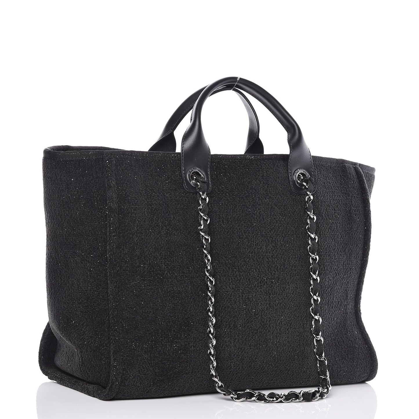 Lurex Boucle Large Deauville Tote Black
