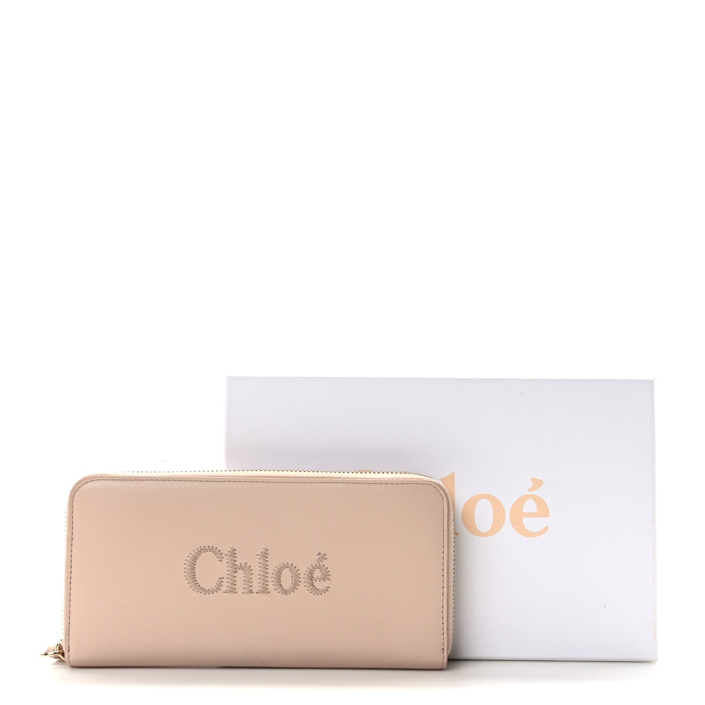 Lambskin Sense Zip Around Wallet Cement Pink