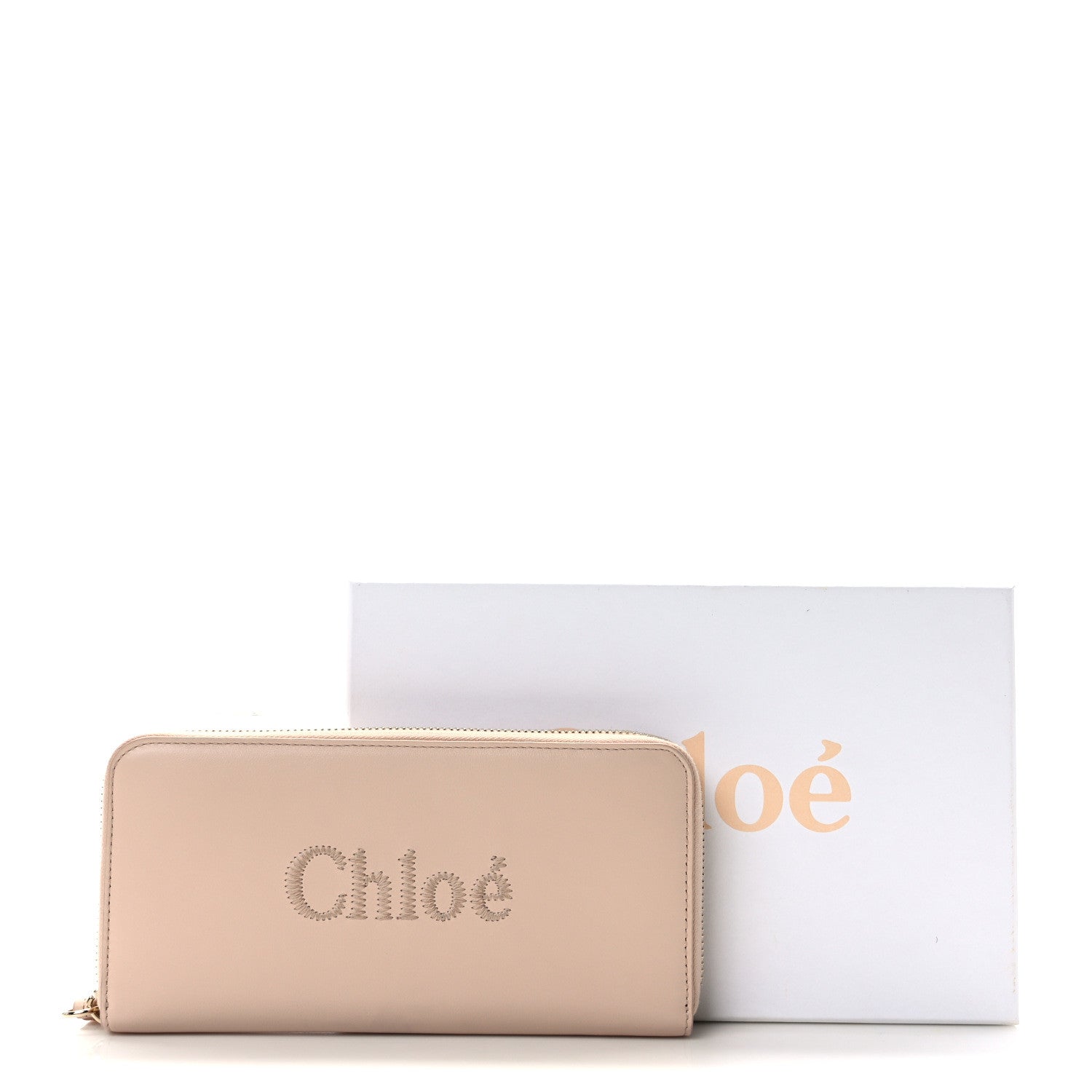 Chloe Lambskin Sense Zip Around Wallet Cement Pink 9 of 9